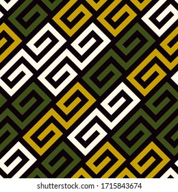 Chinese seamless ornament. Curve sign symbols pattern. Curled shapes. Oriental traditional ornamentation. Ethnic wallpaper. Folk motif. Tribal digital paper, ethnical textile print. Vector artwork.