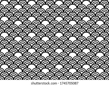 Chinese seamless pattern. Black and white Vector illustration