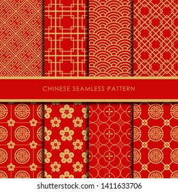 Chinese Seamless Pattern Collection, Decorative Wallpaper.