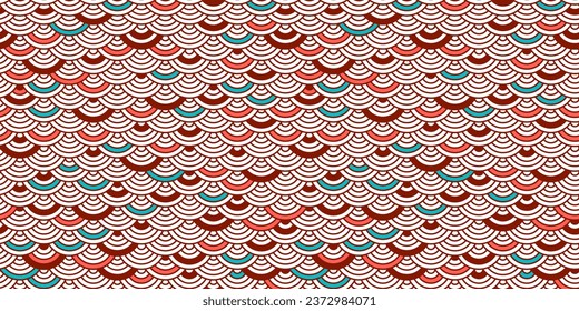 Chinese seamless pattern, japanese background, oriental vector texture. Asian New Year ornament. Traditional motif, wave style bg. Dark decoration illustration