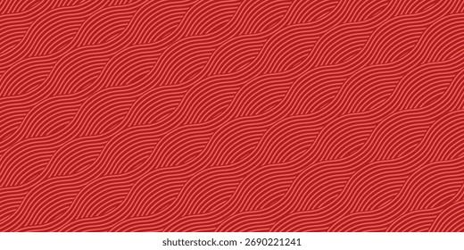 Chinese seamless pattern, japanese background, oriental red texture. Asian New Year ornament. Traditional motif, wave red style. Decoration repeat bg. Vector illustration