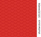 Chinese seamless pattern, oriental background. Abstract red Japanese bg for New Year. Vector illustration