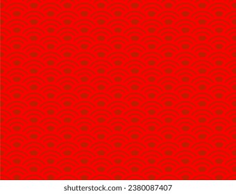Red Japanese Wave Seamless Pattern Vector Art & Graphics