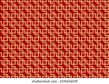 Chinese seamless pattern. oriental pattern red-gold background. vector.