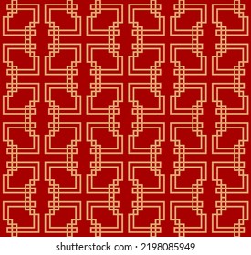 Chinese seamless pattern. oriental pattern red-gold background. vector.