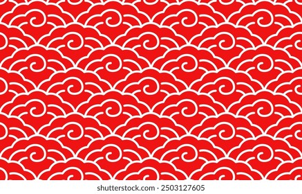 Chinese seamless pattern of sea ​​wave