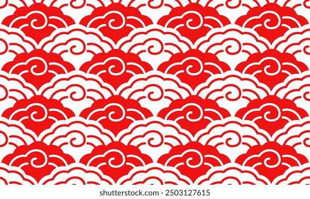 Chinese seamless pattern of sea ​​wave