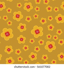 Chinese seamless pattern with traditional flowers