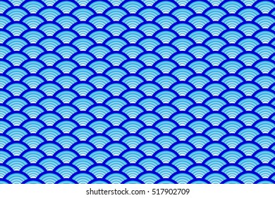 Chinese seamless pattern. Wave Beautiful vector illustration. Background.