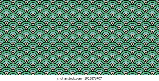 Chinese Seamless Wave Pattern. Bohemian Geometric Asian Print. Elegant Kimono, Ikat Tie Dye Shibori Wabi Sabi Water Texture. Luxurious Japanese Wave Samless Pattern. Rich VIP Japanese Clothes Design.