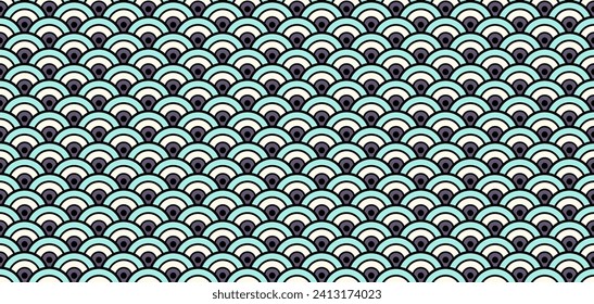 Chinese Seamless Wave Pattern. Bohemian Geometric Asian Print. Luxurious Japanese Wave Samless Pattern. Bohemian Kimono, Wabi Sabi Tie Dye Shibori Ikat Water Texture. Rich VIP Japanese Clothes Design.