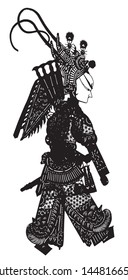 Chinese shadow play character pattern