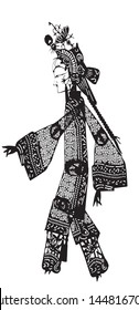 Chinese shadow play character pattern