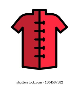 Chinese shirt vector, Chinese lunar new year filled icon, editable outline