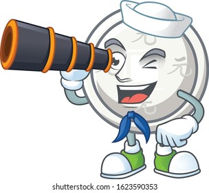 Chinese silver coin cartoon happy Sailor style with binocular