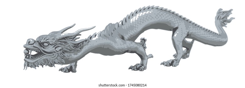 Chinese silver dragon with a pearl in its mouth
