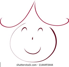 chinese smile icon vector