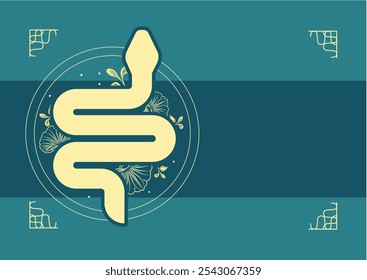 chinese snake, chinese new year, year of the snake - vector background with free text space, template