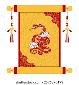 chinese snake zodiac banner asset illustration