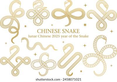 Chinese Snake zodiac clipart. Chinese lunar 2025 New year of the Snake