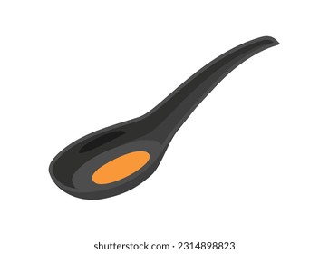 Chinese spoon. Simple flat illustration.