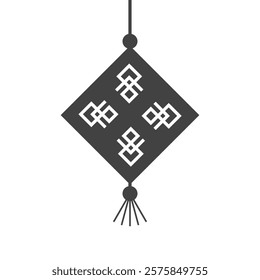 The Chinese square pendant is often hung on doors and windows to bring good luck and ward off evil spirits