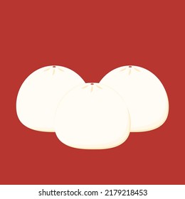 Chinese Steam Bun illustration vector. Asian food vector illustration. Baozi or bao is Chinese food.