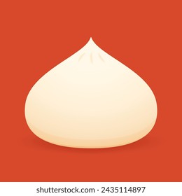 Chinese Steam Bun illustration vector. Asian food vector illustration. Baozi or bao is Chinese food.