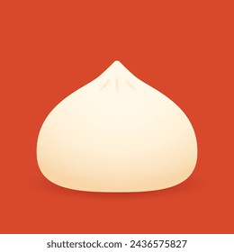Chinese Steam Bun illustration vector. Asian food vector illustration. Baozi or bao is Chinese food.