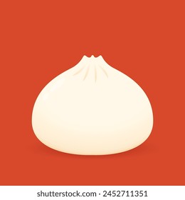 Chinese Steam Bun illustration vector. Asian food vector illustration. Baozi or bao is Chinese food.