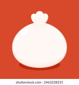 Chinese Steam Bun illustration vector. Asian food vector illustration. Baozi or bao is Chinese food.