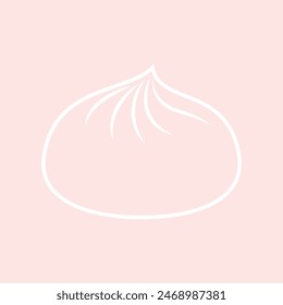 Chinese Steam Bun illustration vector. Asian food vector illustration. Baozi or bao is Chinese food.