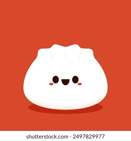 Chinese Steam Bun illustration vector. Asian food vector illustration. Baozi or bao is Chinese food.