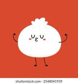 Chinese Steam Bun illustration vector. Asian food vector illustration. Baozi or bao is Chinese food.