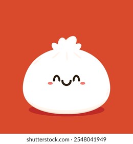 Vetor de ilustração chinês Steam Bun. Ilustração do vetor alimentar asiático. Baozi ou bao é comida chinesa.