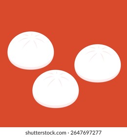 Chinese Steam Bun illustration vector. Asian food vector illustration. Baozi or bao is Chinese food.