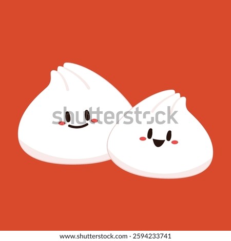 Chinese Steam Bun illustration vector. Asian food vector illustration. Baozi or bao is Chinese food.