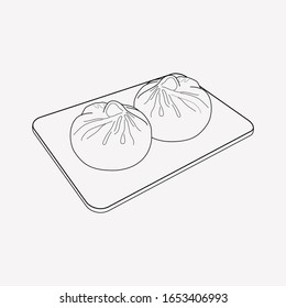 Chinese steamed dumpling icon line element. Vector illustration of chinese steamed dumpling icon line isolated on clean background for your web mobile app logo design.