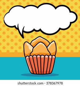 Chinese steamed sponge cake doodle, speech bubble
