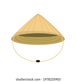 chinese straw hat isolated icon