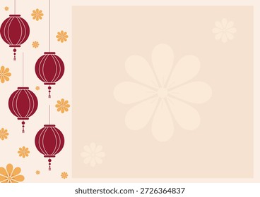 Concepto de fondo de estilo chino diseñado para tarjetas de felicitación, carteles y uso general de diseño, presentado en formato de Vector plano limpio.