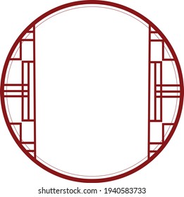 Chinese Style Circle Frame Or Border Pattern