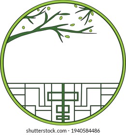 Chinese Style Circle Frame or Border Pattern