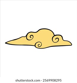 Chinese style cloud lunar new year illustration hand drawn