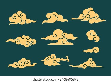 Chinese style cloud traditional design decoration item vector artwork