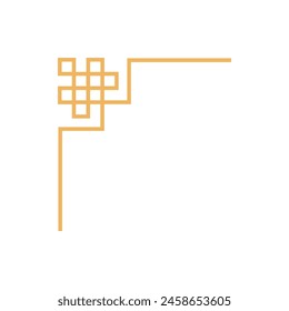 Chinese Style Corner Border Vector Illustration