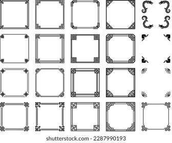 Chinese style corner decoration frame set