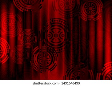 Chinese style curtains. Vector Red theater curtain background. Chinese and Japanese style. luxury fabric of imperial China. Wallpaper texture