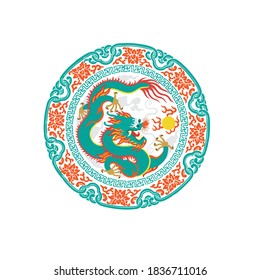 
Chinese Style Dragon Unique Vector