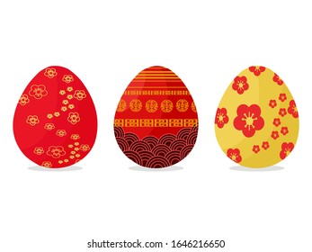 Chinese style Easter eggs vector
